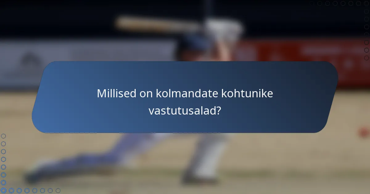 Millised on kolmandate kohtunike vastutusalad?